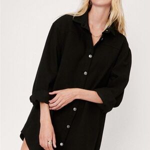 Nasty Gal Denim Black Long Sleeve Dress